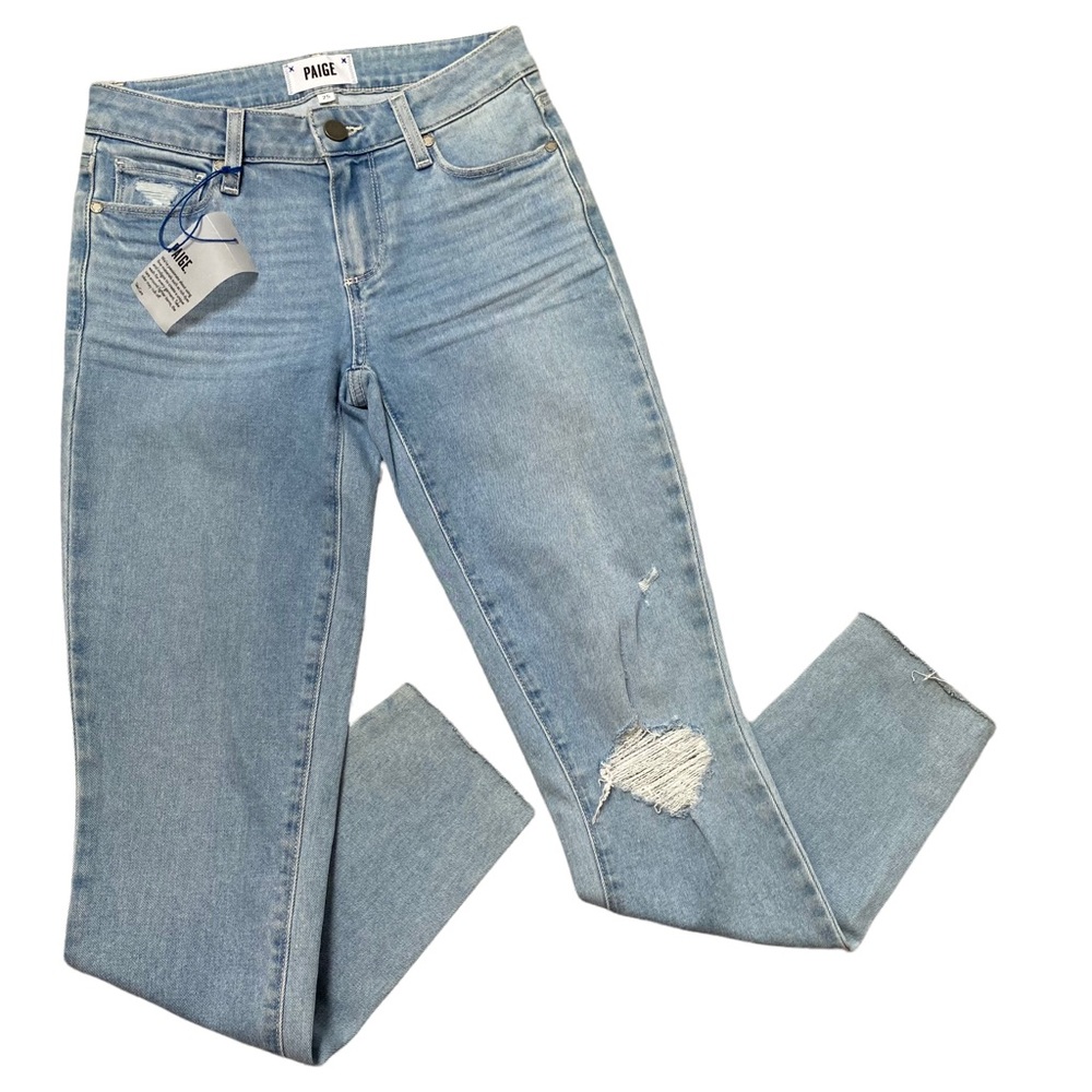 NWT Paige Verdugo Ankle Jeans Distressed Raw Hem